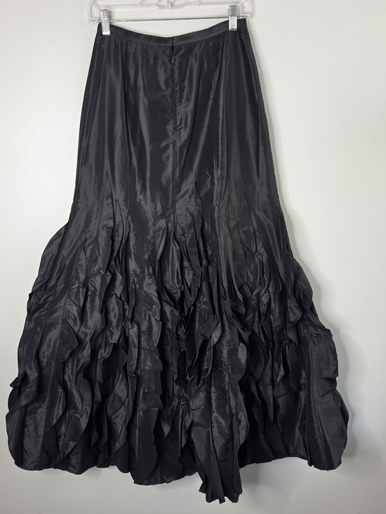 Teri Jon Rickie Freeman Silk Ruffled Maxi Skirt - Picture 5 of 7